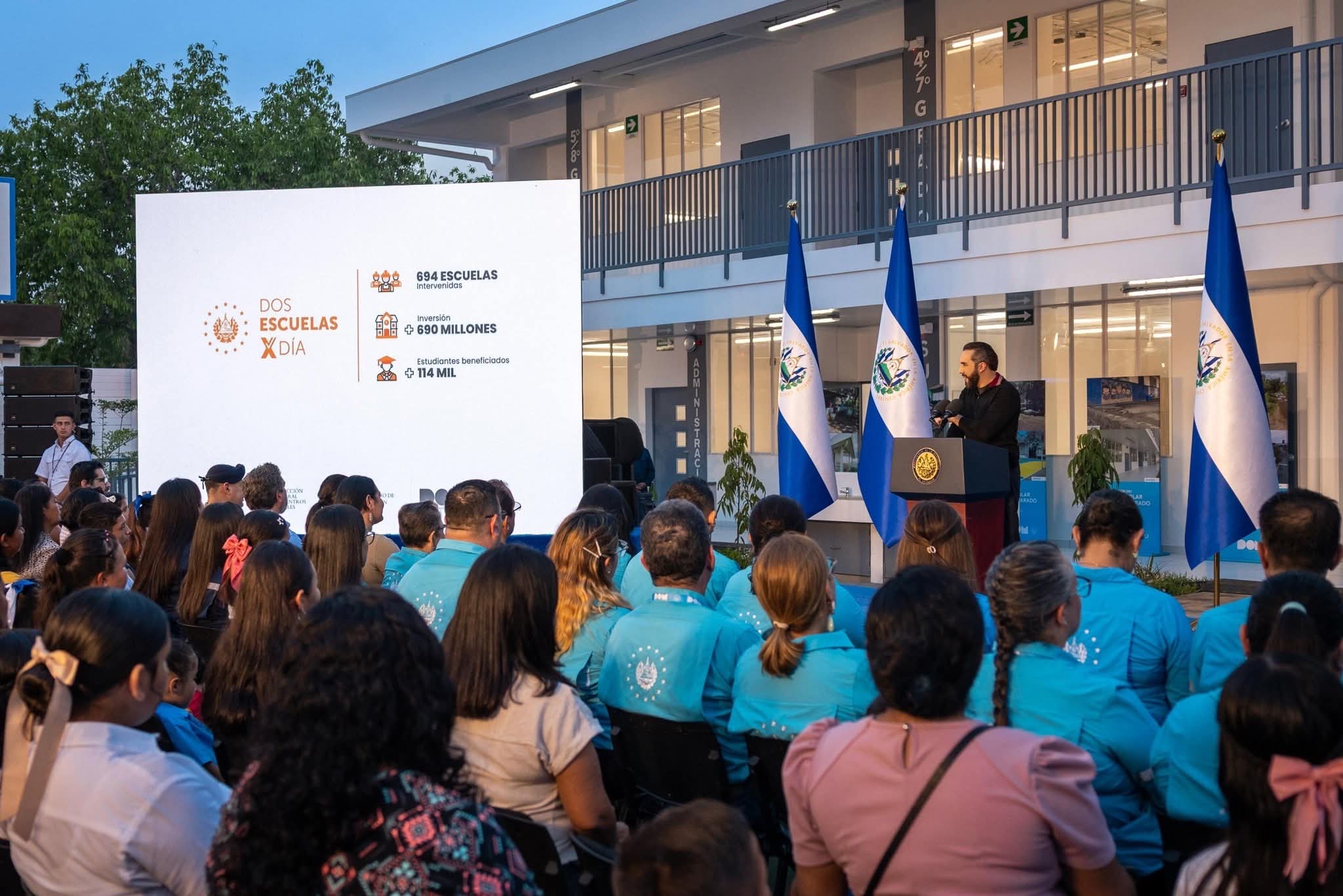 Bukele inaugura 70 escuelas renovadas y suma 210 centros entregados en cinco meses en El Salvador