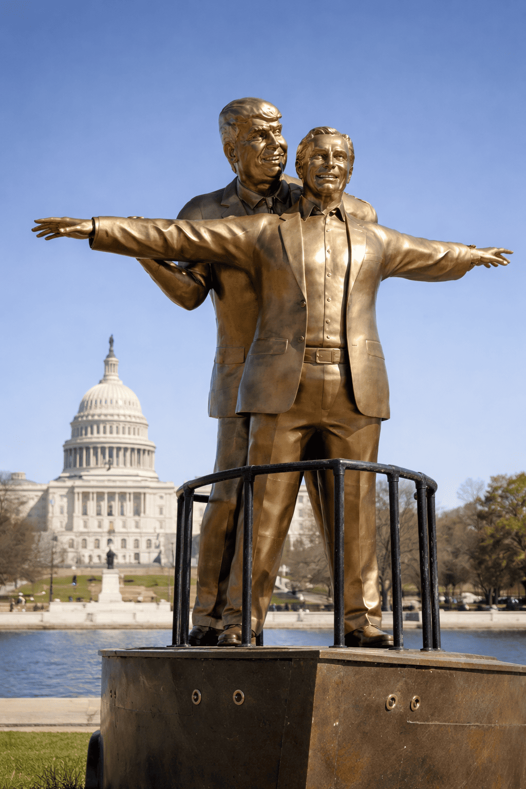 Estatua satírica en Washington genera polémica política
