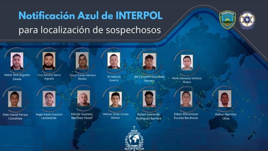 Policía activa notificación azul de Interpol por asesinato de cinco agentes en Omoa