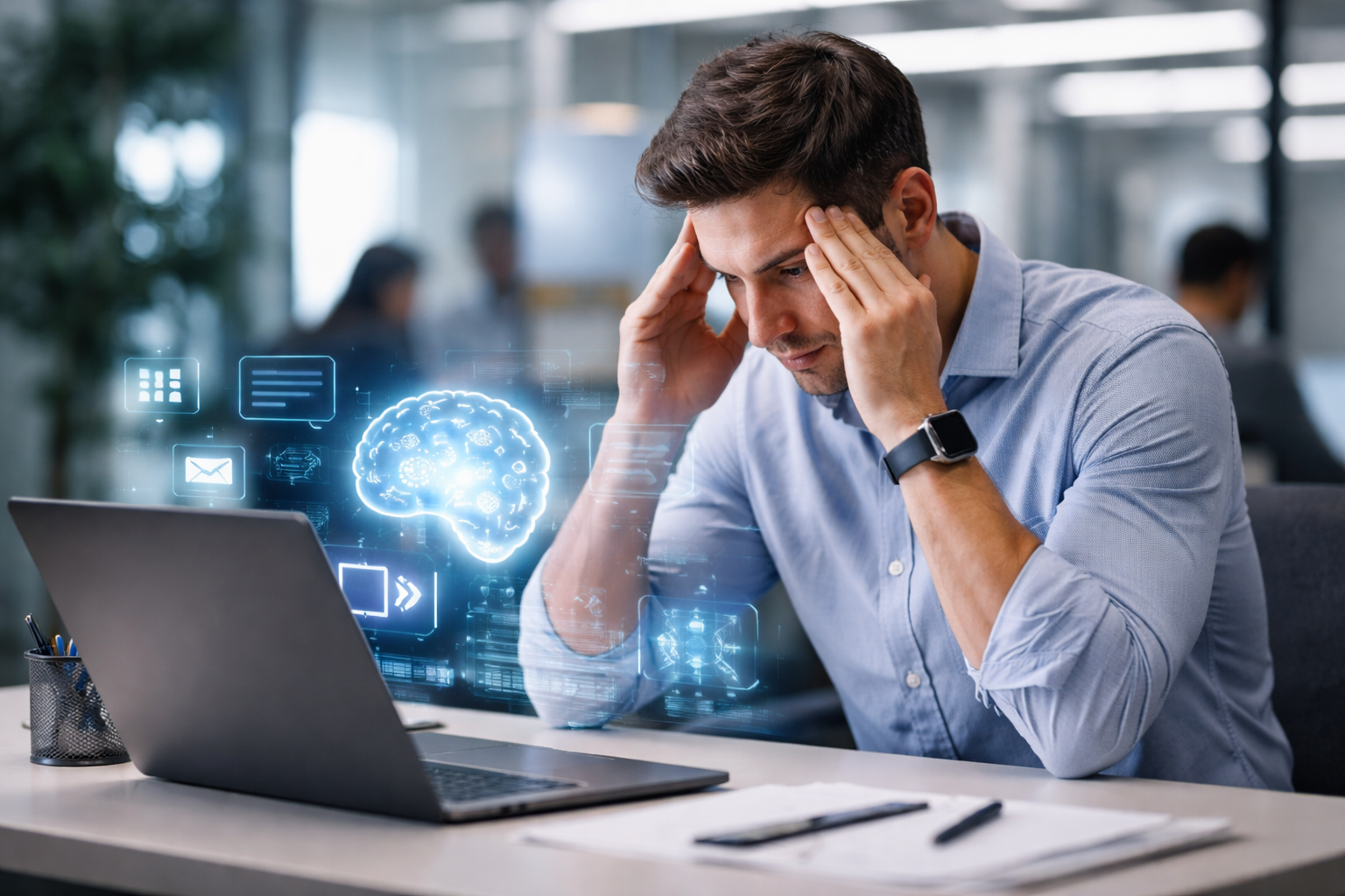 ¿Se siente agotado tras usar IA? Podría ser un “colapso mental”