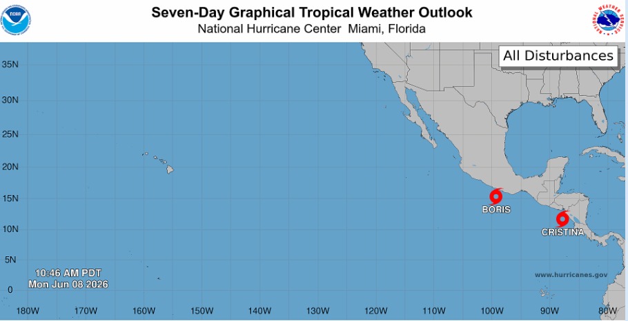 Tormenta Tropical Cristina se forma en el Pacífico; Copeco mantiene vigilancia permanente